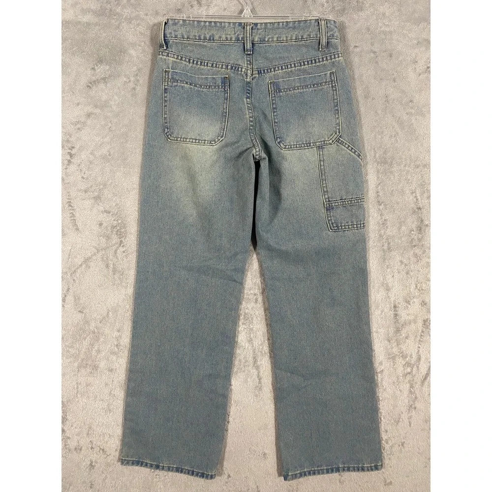 Cali 1850 Carpenter Jeans Womens 3/26 Blue Relaxed Straight Leg‎ Utility Y2K